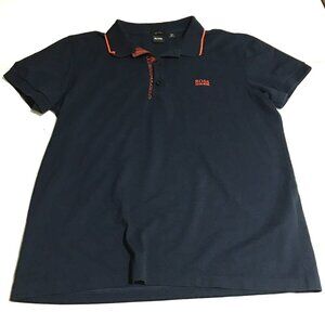 Hugo Boss Slim Fit Mens XL Navy Blue Polo Shirt Pima Cotton